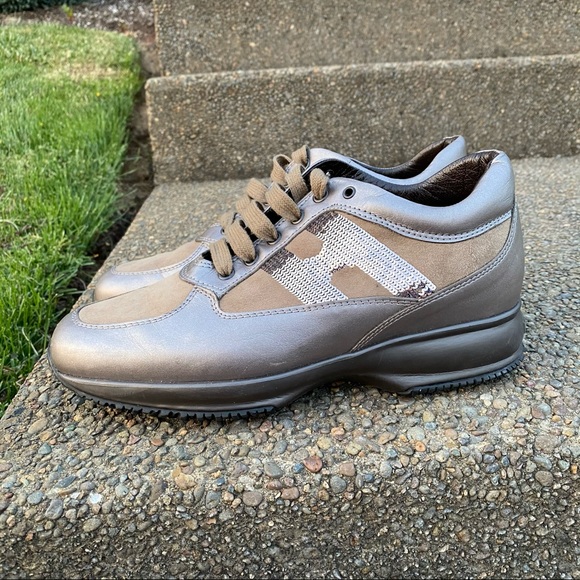 Hogan Interactive Walking Shoes Sequin Trainers - Picture 9 of 16